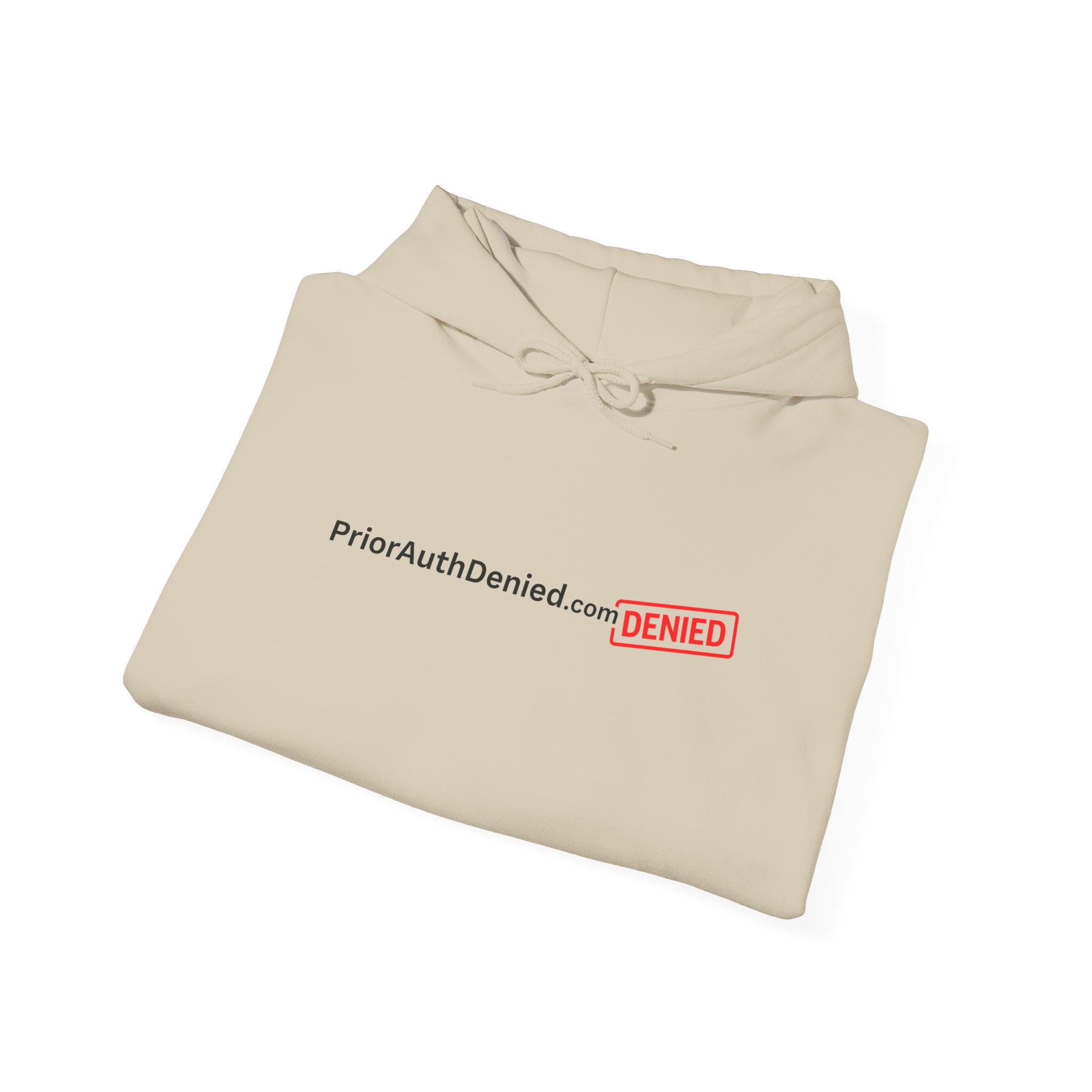 Hoodie — PriorAuthDenied.com “DENIED” Stamp Logo Pullover