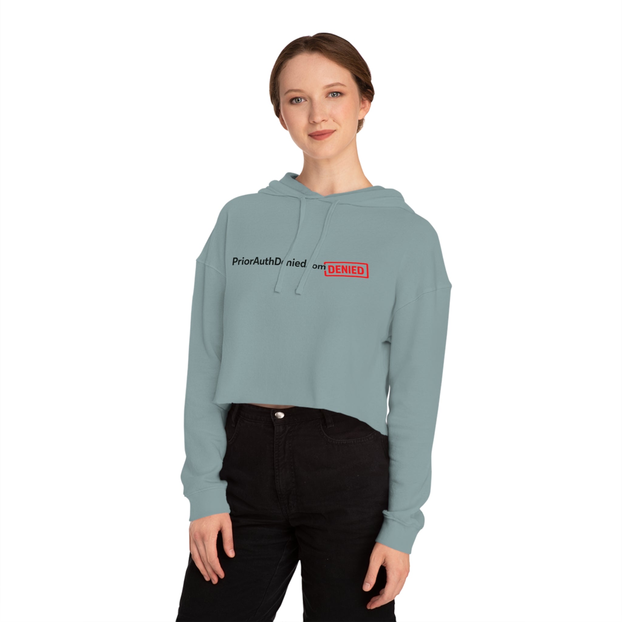 Cropped Hoodie — PriorAuthDenied.com “DENIED” Logo Women’s Crop Sweatshirt