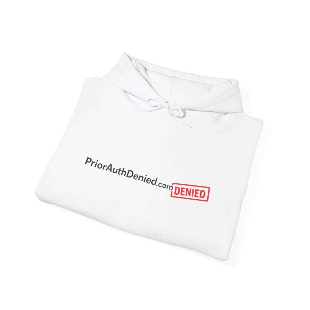 Hoodie — PriorAuthDenied.com “DENIED” Stamp Logo Pullover