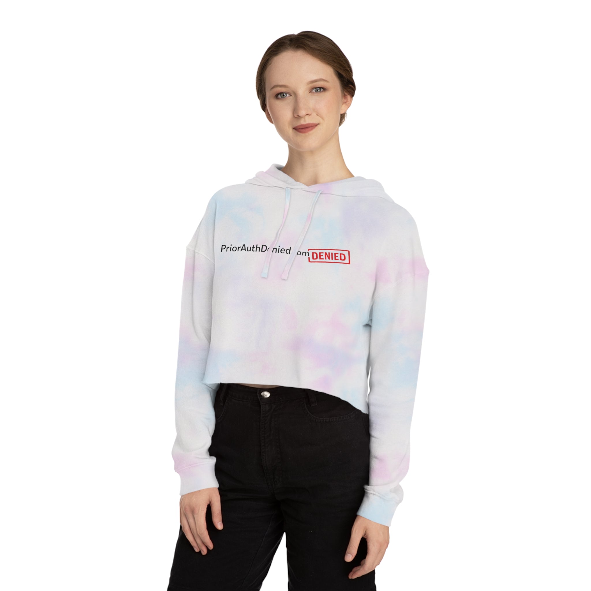 Cropped Hoodie — PriorAuthDenied.com “DENIED” Logo Women’s Crop Sweatshirt