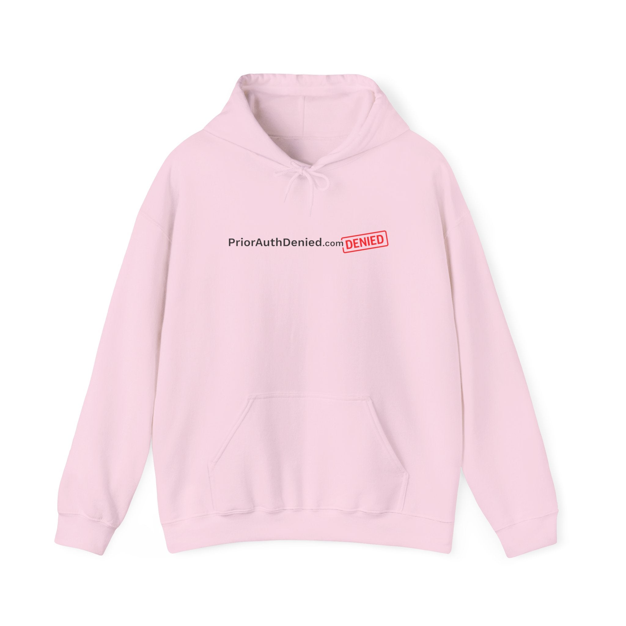 Hoodie — PriorAuthDenied.com “DENIED” Stamp Logo Pullover